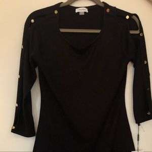 Calvin Klein Black Dress with Gold Buttons